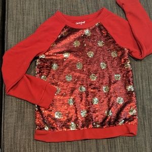 Flip sequin raglan top